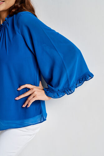 Teal Regular Length Straight Blouson Top, Teal, image 5